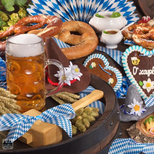 Big Bear Oktoberfest drinks and food spread