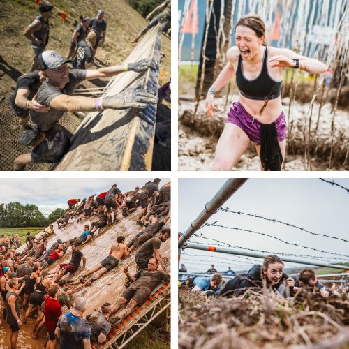 examples of tough mudder obstacles where runners are very muddy