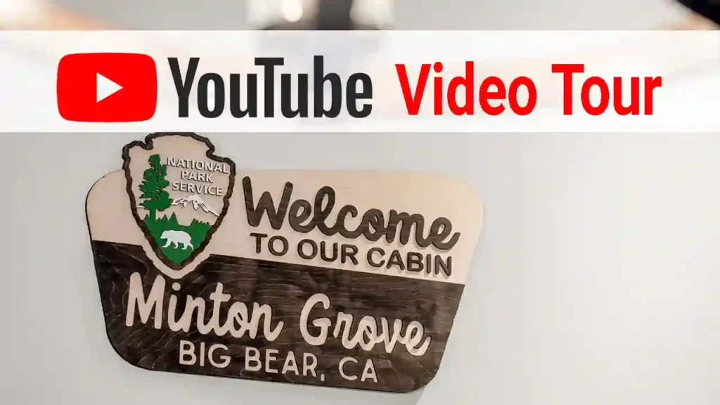 Welcome to MintonGroveCabin wall decor thumbnail for Youtube link for video tour